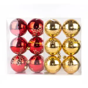 Karácsonyi gömbök készlet átmérő 8 cm 6 db mix 46055 kép