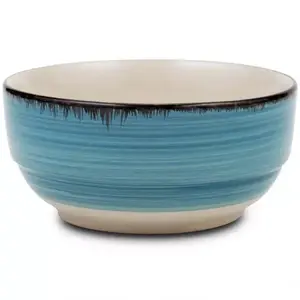 Kerámia tál "Lines faded blue" gabonapelyhekhez, 14 cm kép