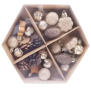 25 darabos karácsonyi gömb készlet 5 cm + 4, 5 cm + 3 cm mix b25zlbr kép