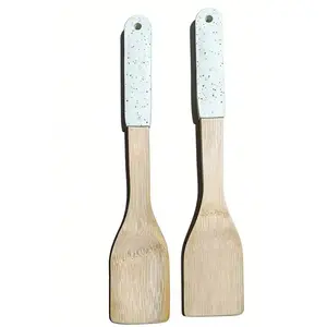 Egyenes spatula bambusz nyéllel, fehér, 32*6cm ut03732bs17 kép