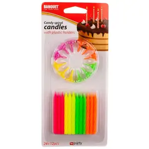 Spirál Gyertya neon 24+12db kép