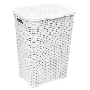 Katex vászonkosár 45l rattan /fehér/ kép