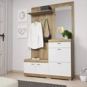 Előszobafal Stella tölgy Riviera/fehér kép