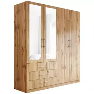 Szekrény Pekin D4 196 cm tölgy wotan/tükör kép