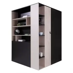 Szekrény Planet Pl1 L/P fekete/tölgy/bézs kép