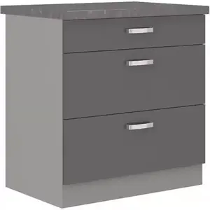 Konyhaszekrény Grey 80d 3s bb szürke kép