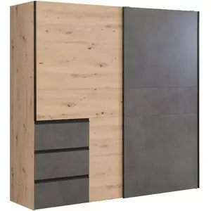 Szekrény Winn 2 200 cm , tölgy Artisan/Beton kép