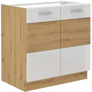 Konyhaszekrény ARTISAN fényes fehér 80ZL 2F BB kép