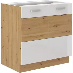 Konyhaszekrény ARTISAN fényes fehér 80D 2F BB kép