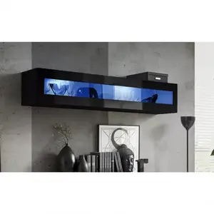 Fali szekrény Fly 51+Üveg fekete + LED kép