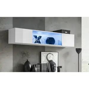 Fali szekrény Fly 52+Üveg fehér + LED kép
