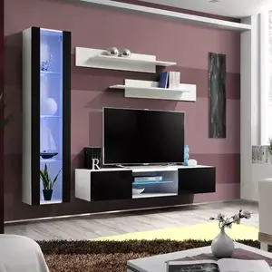 Nappali bútor Fly R2+üveg fekete/fehér + LED kép