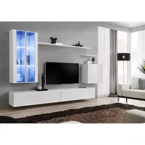 Nappali bútor Switch üveg+LED XII fehér kép