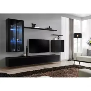 Nappali bútor Switch üveg+LED XII Fekete kép
