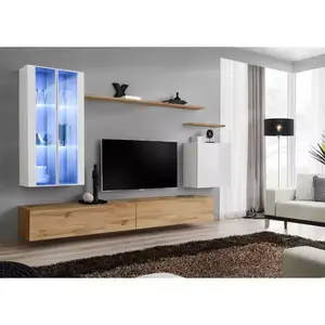 Nappali bútor Switch üveg+LED XII fehér/Wotan kép