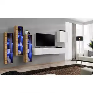 Nappali bútor Switch üveg+LED XIII Wotan/fehér kép