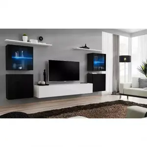 Nappali bútor Switch üveg+LED XIV Fekete/fehér kép