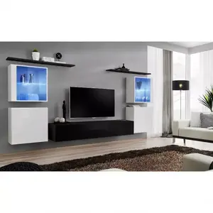 Nappali bútor Switch üveg+LED XIV fehér/Fekete kép