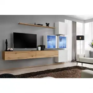 Nappali bútor Switch XVIII üveg +LED Wotan/fehér kép