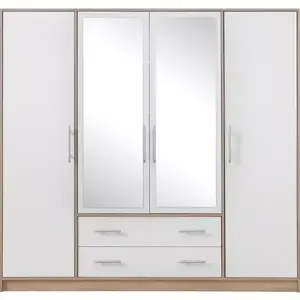 Szekrény Smart SRl1 200 cm tölgy sonoma/fehér kép