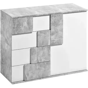 Komód Elstra I fehér/beton kép