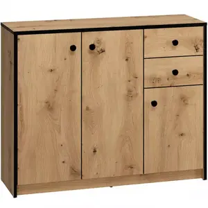 Komód Baumi 01 3D2S tölgy Artisan/fekete kép
