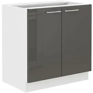 Konyhaszekrény Lara 80zl 2f Bb Mdf szürke fényes kép
