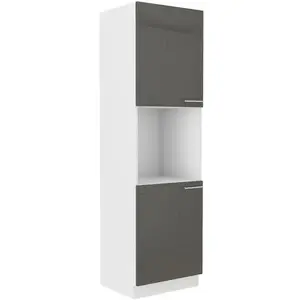 Konyhaszekrény Lara 60dp-210 2f Bb Mdf szürke fényes kép