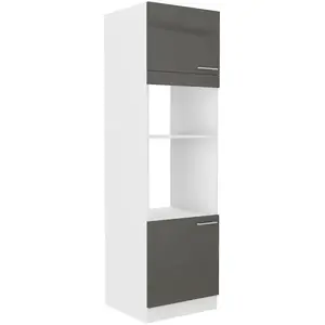 Konyhaszekrény Lara 60dpm-210 2f Bb Mdf szürke fényes kép