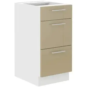 Konyhaszekrény Lara 40d 3s Bb Mdf Cappucino fényes kép