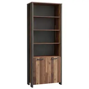 Könyvszekrény Symmach 3P2D Old-Wood Vinteage/Konkrét kép