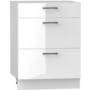 Konyhaszekrény Oscar D60s/3 fehér fényes/fehér kép