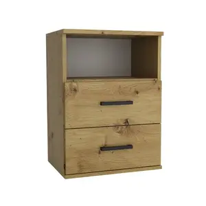 Éjjeliszekrény Goda III 2S artisan +fekete fogantyú kép