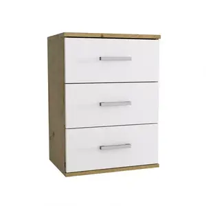Éjjeliszekrény Goda III 3S artisan/fehér kép