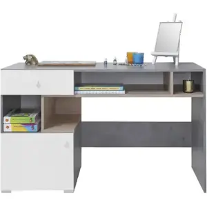 Iróasztal Sigma 125 SI10 konkrét/fehér/tölgy kép