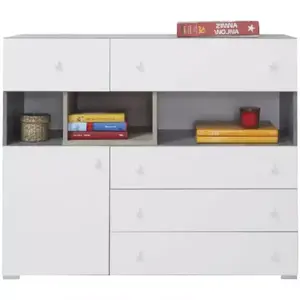 Komód Sigma beton/fehér/tölgy 110 SI12 kép