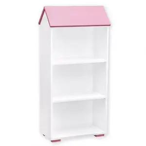 Regál Bb02 3p fehér+Rózsaszín kép