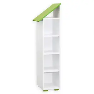 Regál Bb03 4p bal fehér+zöld kép