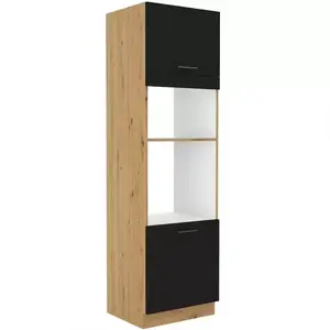 Konyhaszekrény Modena fekete/tölgy Artisan 60dpm-210 2f kép