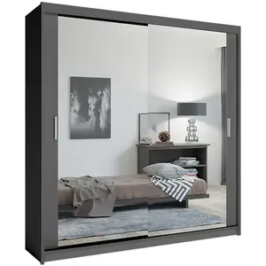 Szekrény Lux 203 szürke + 2 x Tükör kép