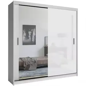 Szekrény Lux 203 fehér + 1 x Tükör /1 x fehér fényes kép