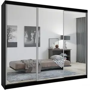 Szekrény Lux 250 Fekete + 3 x Tükör kép