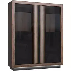 Vitrin Achacy 161, 8x133 tölgy nemes / fekete fényes kép
