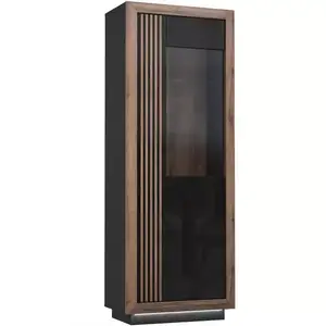 Vitrin Achacy 197x73, 3 tölgy nemes / fekete fényes kép