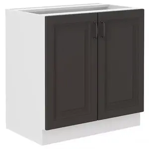 Konyhaszekrény STILO grafit mat/fehér 80d 2f bb kép