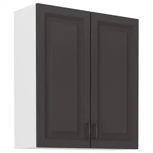 Konyhaszekrény STILO grafit mat/fehér 80g-90 2f kép