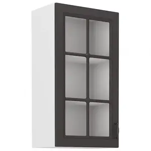 Konyhaszekrény STILO grafit mat/fehér 40gs-90 1f kép