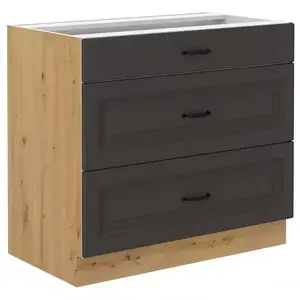 Konyhaszekrény STILO grafit mat/artisan 80d 3s bb kép