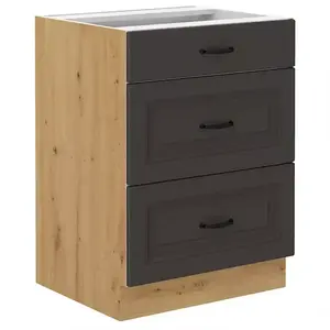 Konyhaszekrény STILO grafit mat/artisan 60d 3s bb kép