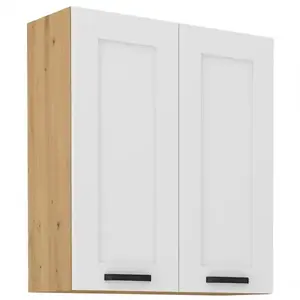 Konyhaszekrény LUNA fehér mat/artisan 80g-90 2f kép